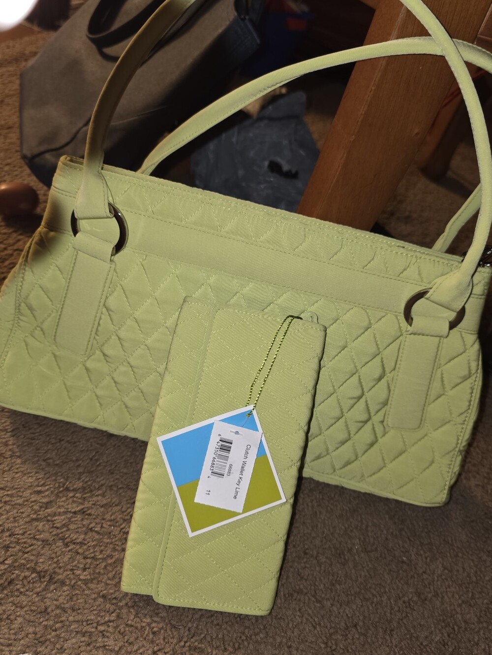 NEW VERA BRADLEY Quilted Soft Tote in Light Green - Unbranded